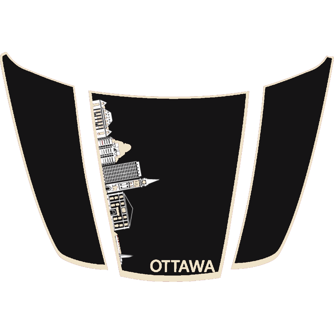 Hood Panel Decal/Sticker - Ottawa Skyline - Cut - Border Graphic Kit - For Ford F-150 2020-2026 - Premium Vinyl