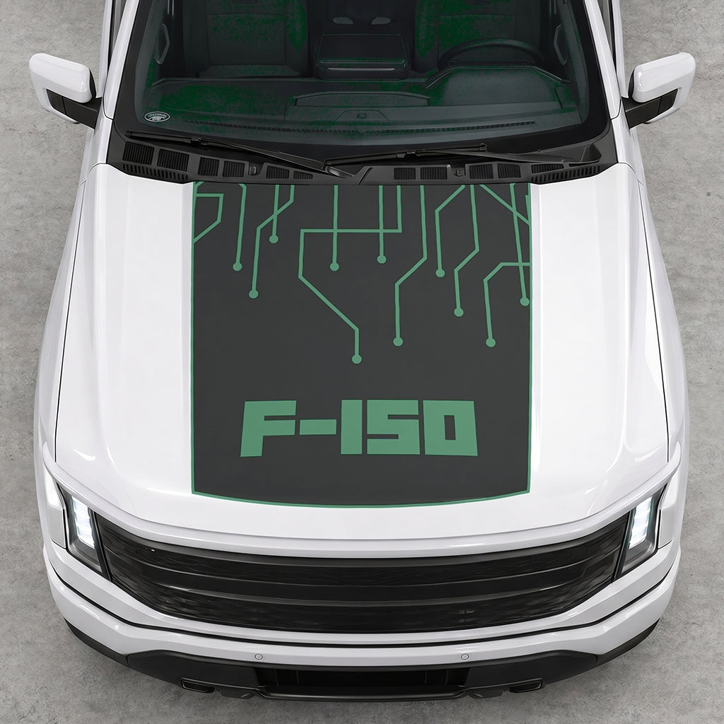 Hood Panel Decal/Sticker - F150 Electric Circuit Graphic Decal Graphic Kit - For FORD F-150 2015-2020 - Premium Vinyl