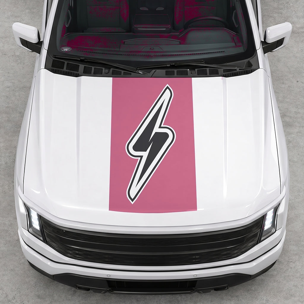 Hood Panel Decal/Sticker - Electric Solid Cut Graphic Decal Graphic Kit - For FORD F-150 2015-2020 - Premium Vinyl