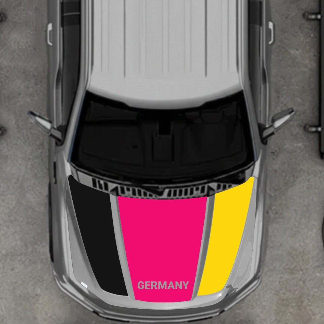 Hood Panel Decal/Sticker - Germany Flag Parts Graphic Kit - For Ford F-150 2020-2026 - Premium Vinyl