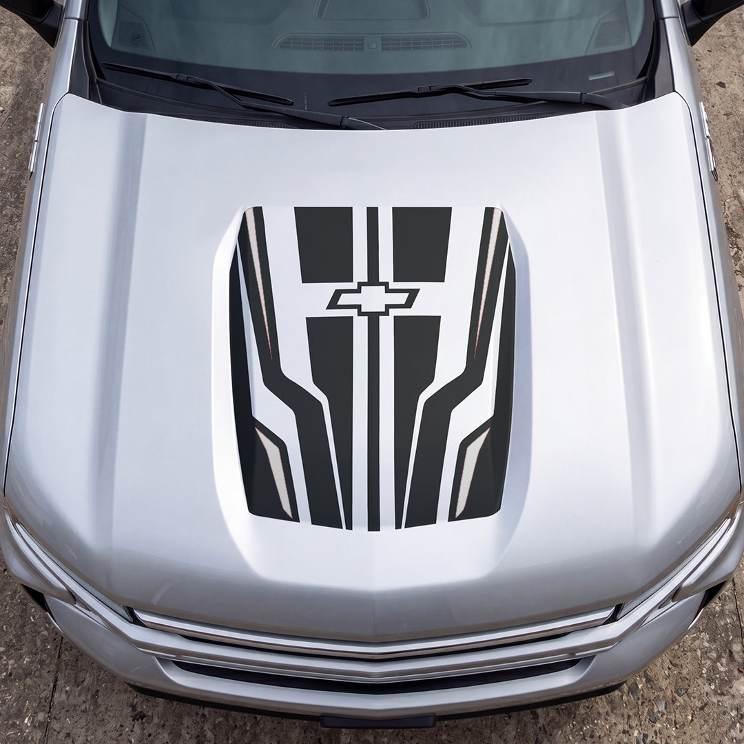 Hood Panel Decal/Sticker - Speed Pattern Graphic Decal Graphic Kit - For Chevrolet Silverado 2019-2024 - Premium Vinyl