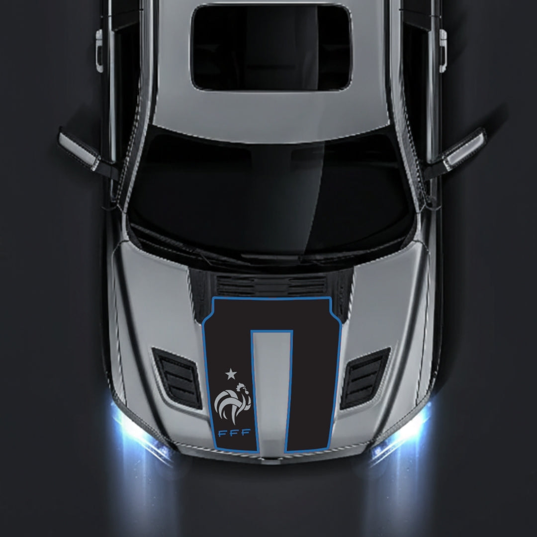 Hood Panel Decal/Sticker - French Football Federation Logo - Border Graphic Kit - For Dodge RAM 1500 2019-2025 - Premium Vinyl