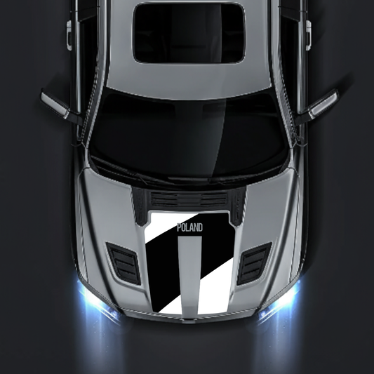 Performance Hood Panel Decal/Sticker - Poland Black Graphic Kit - For Dodge RAM 1500 2019-2025 - Premium Vinyl
