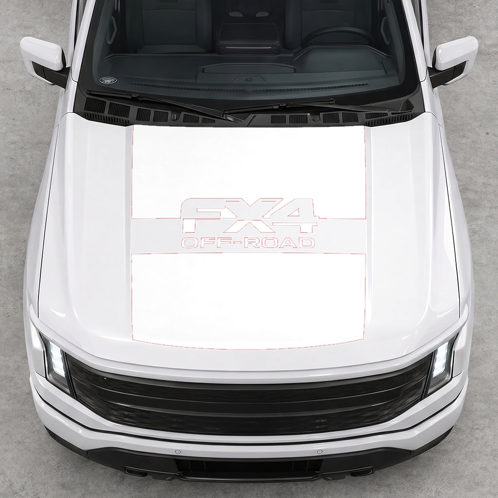 Hood Panel Decal/Sticker - Solid FX4 Graphic Decal Graphic Kit - For Ford F-150 2015-2020 - Premium Vinyl