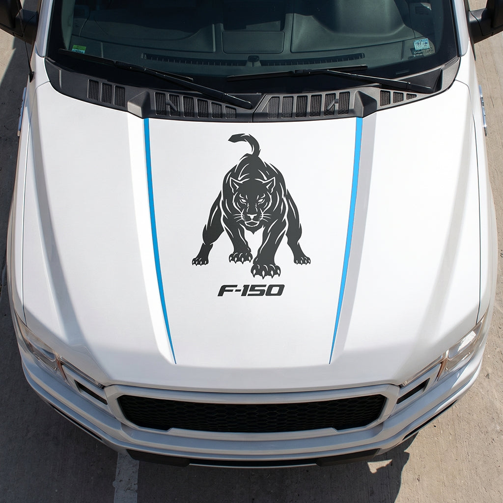 Hood Panel Decal/Sticker - Tiger Graphic Decal Graphic Kit - For Ford F-150 2015-2020 - Premium Vinyl