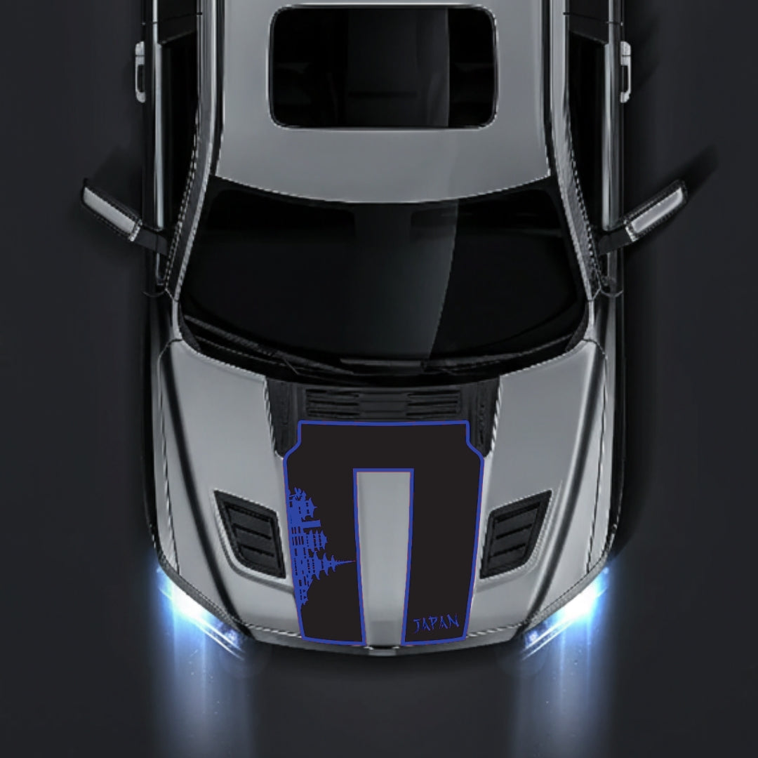 Hood Panel Decal/Sticker - Japan Skyline - Border Graphic Kit - For Dodge RAM 1500 2019-2025 - Premium Vinyl
