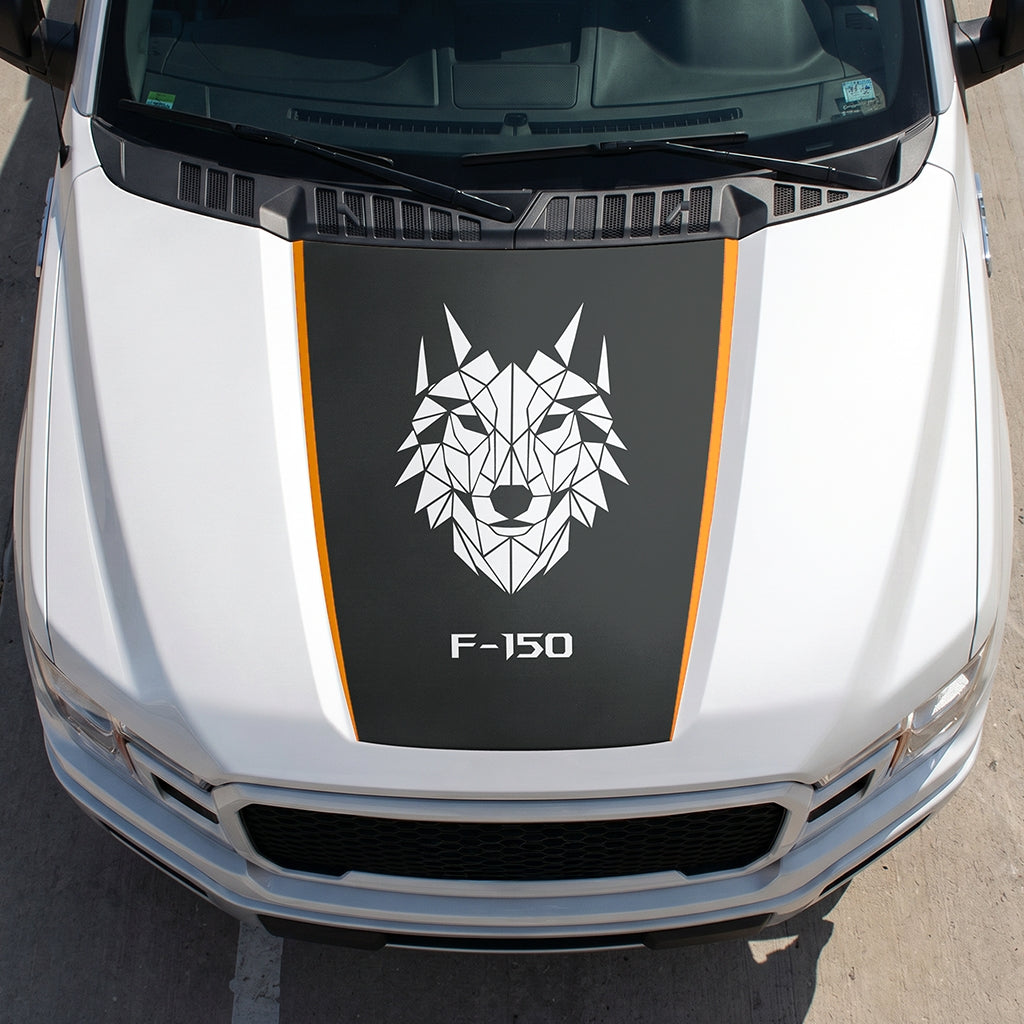 Hood Panel Decal/Sticker - Wolf Head Graphic Decal Graphic Kit - For Ford F-150 2015-2020 - Premium Vinyl