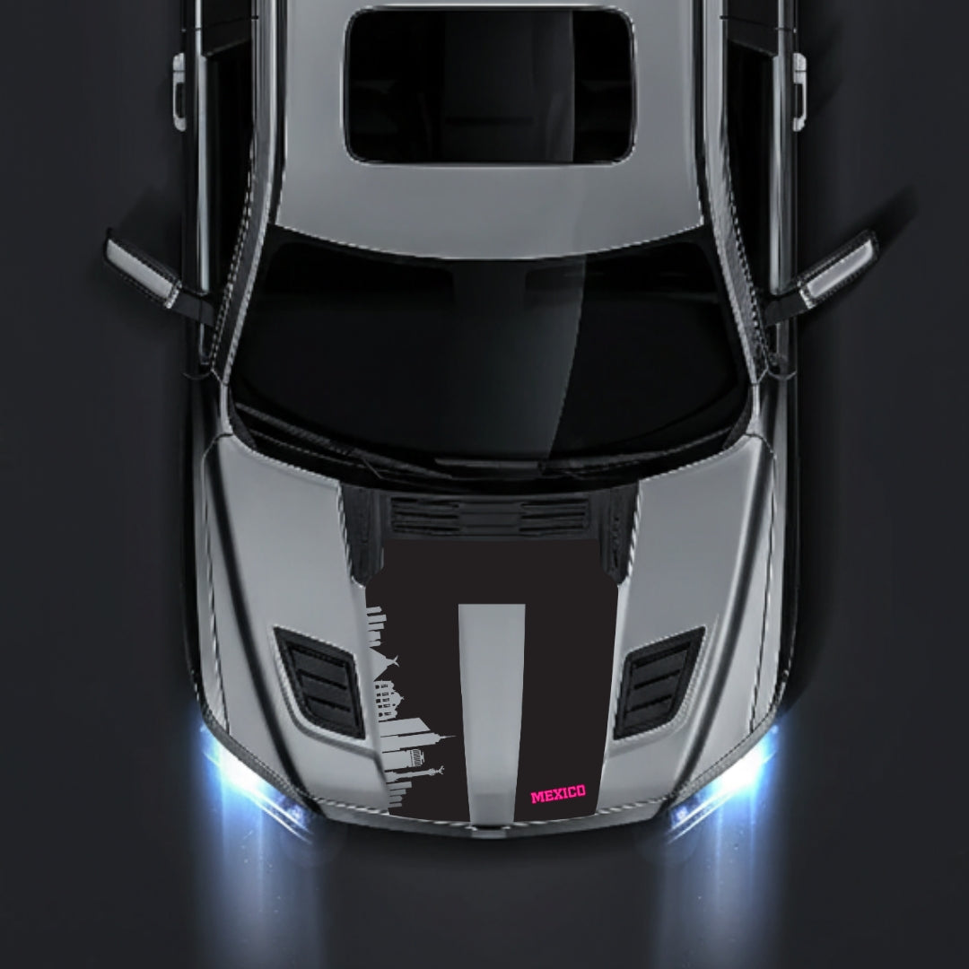 Hood Panel Decal/Sticker - Mexico Skyline - Cut Graphic Kit - For Dodge RAM 1500 2019-2025 - Premium Vinyl