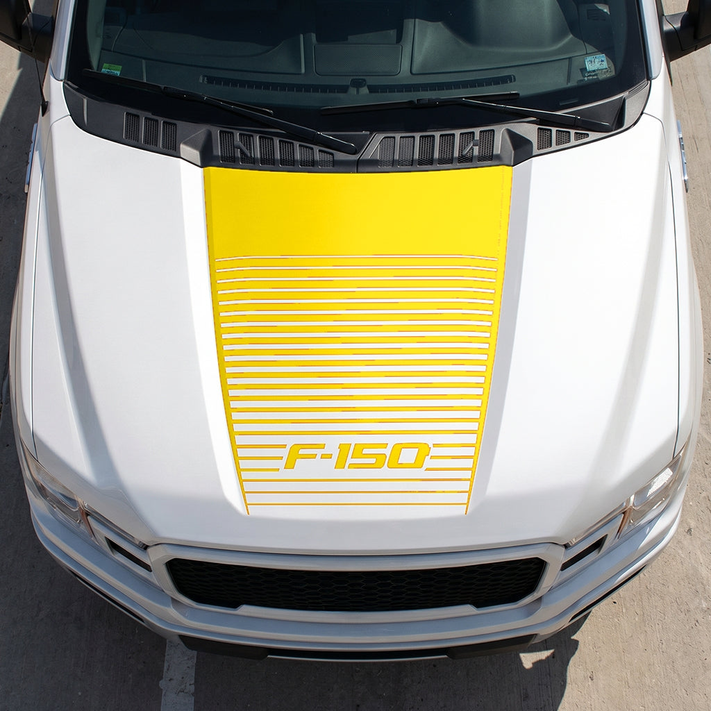 Hood Panel Decal/Sticker - Waves Graphic Decal Graphic Kit - For Ford F-150 2015-2020 - Premium Vinyl