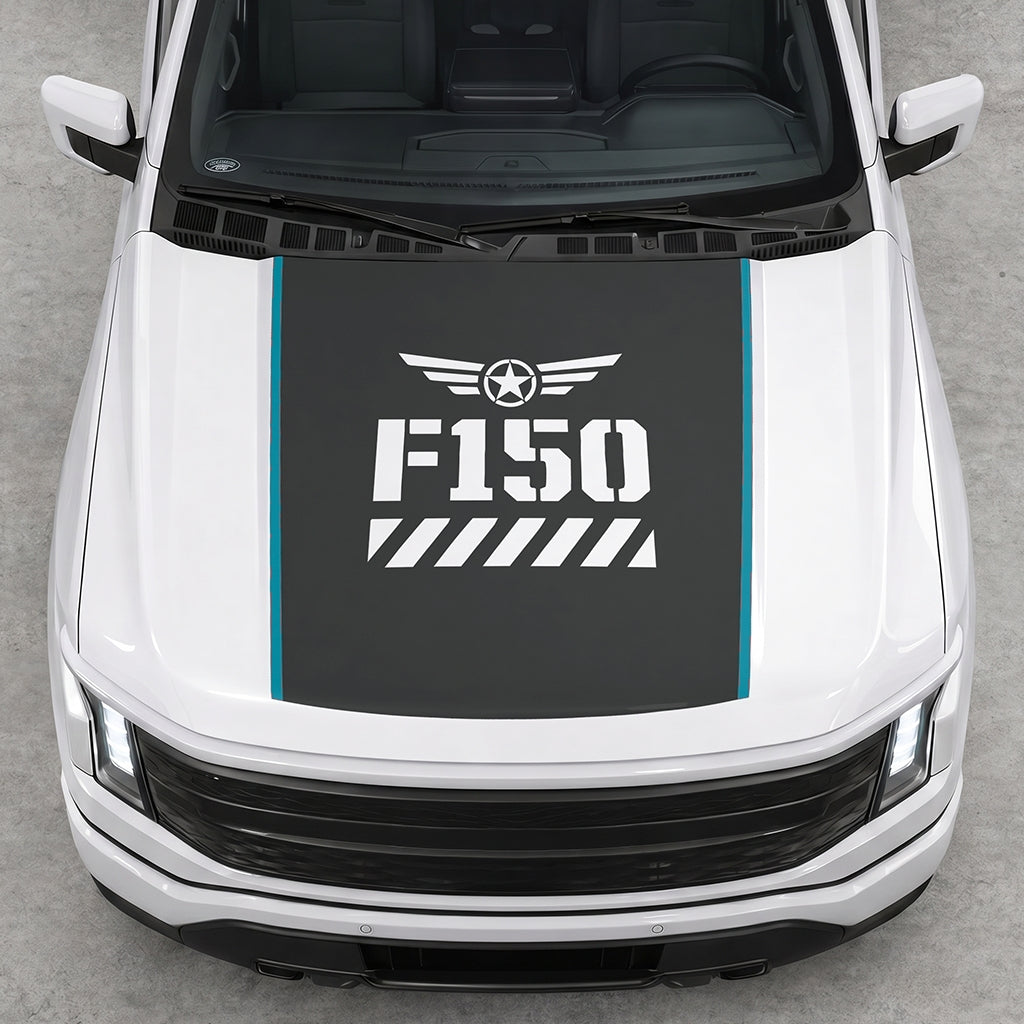 Hood Panel Decal/Sticker - Road Star Graphic Decal Graphic Kit - For Ford F-150 2015-2020 - Premium Vinyl