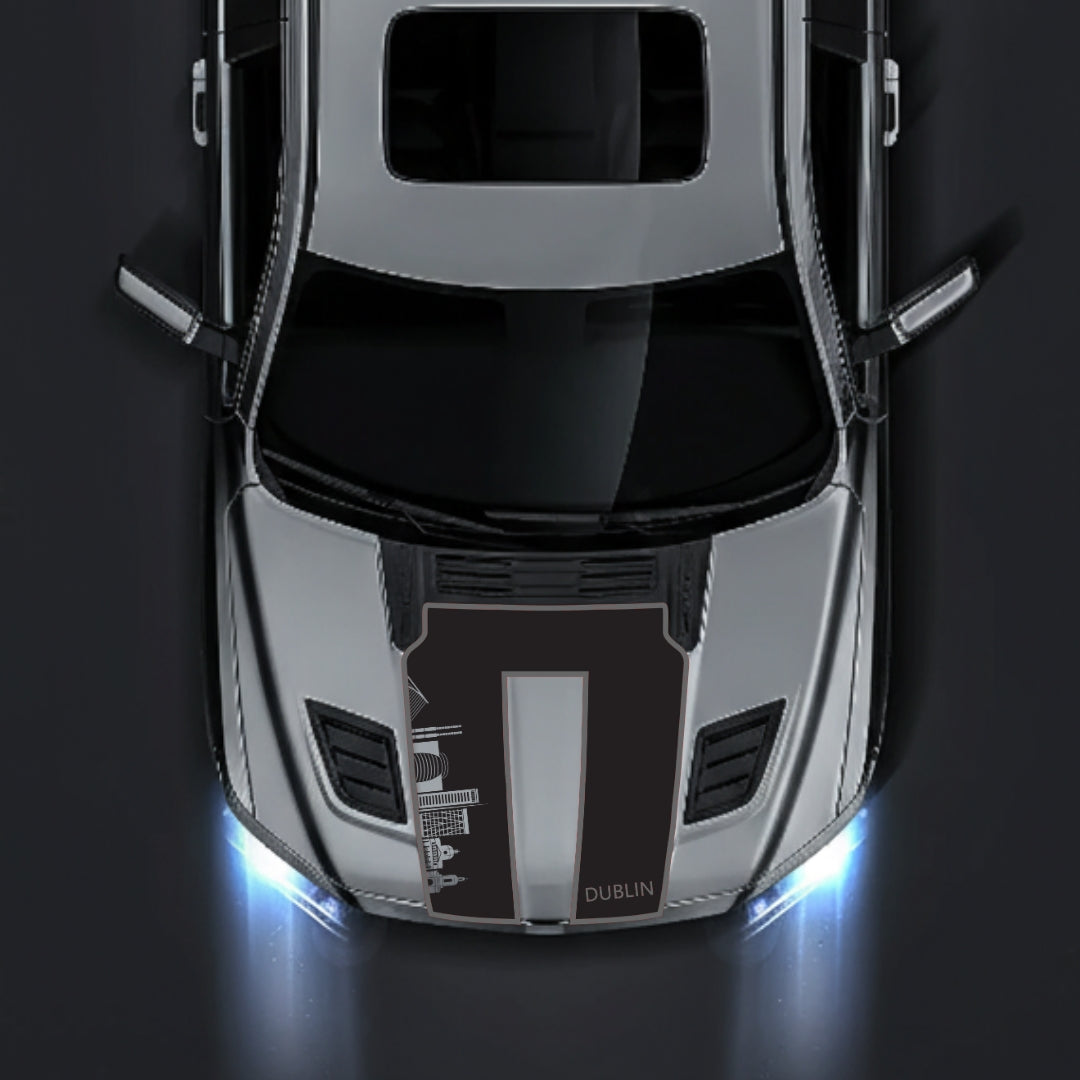 Performance Hood Panel Decal/Sticker - Dublin Skyline - Cut - Border Graphic Kit - For Dodge RAM 1500 2019-2025 - Premium Vinyl