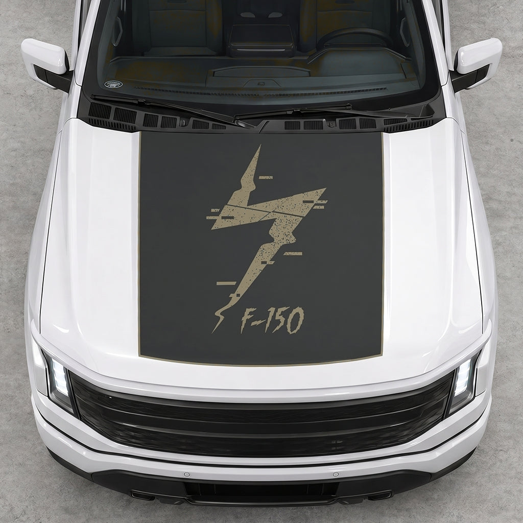 Hood Panel Decal/Sticker - Solid Electric F150 Graphic Decal Graphic Kit - For FORD F-150 2015-2020 - Premium Vinyl