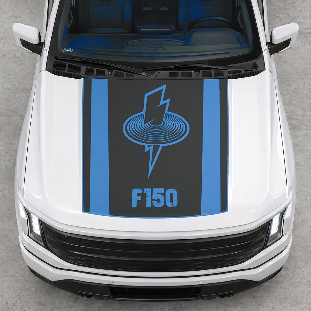 Hood Panel Decal/Sticker - Magnetic Field Graphic Decal Graphic Kit - For FORD F-150 2015-2020 - Premium Vinyl