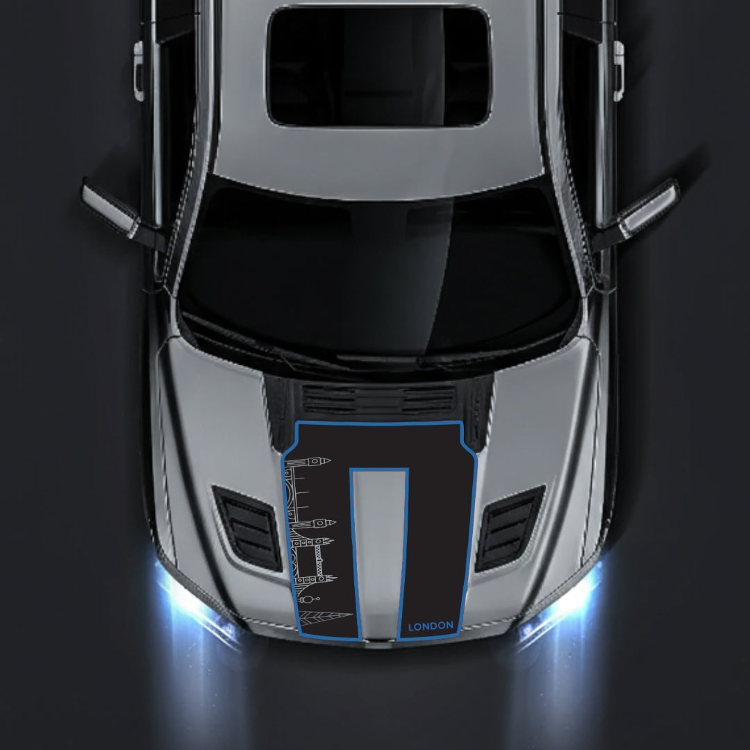 Hood Panel Decal/Sticker - London Skyline - Cut - Border Graphic Kit - For Dodge RAM 1500 2019-2025 - Premium Vinyl