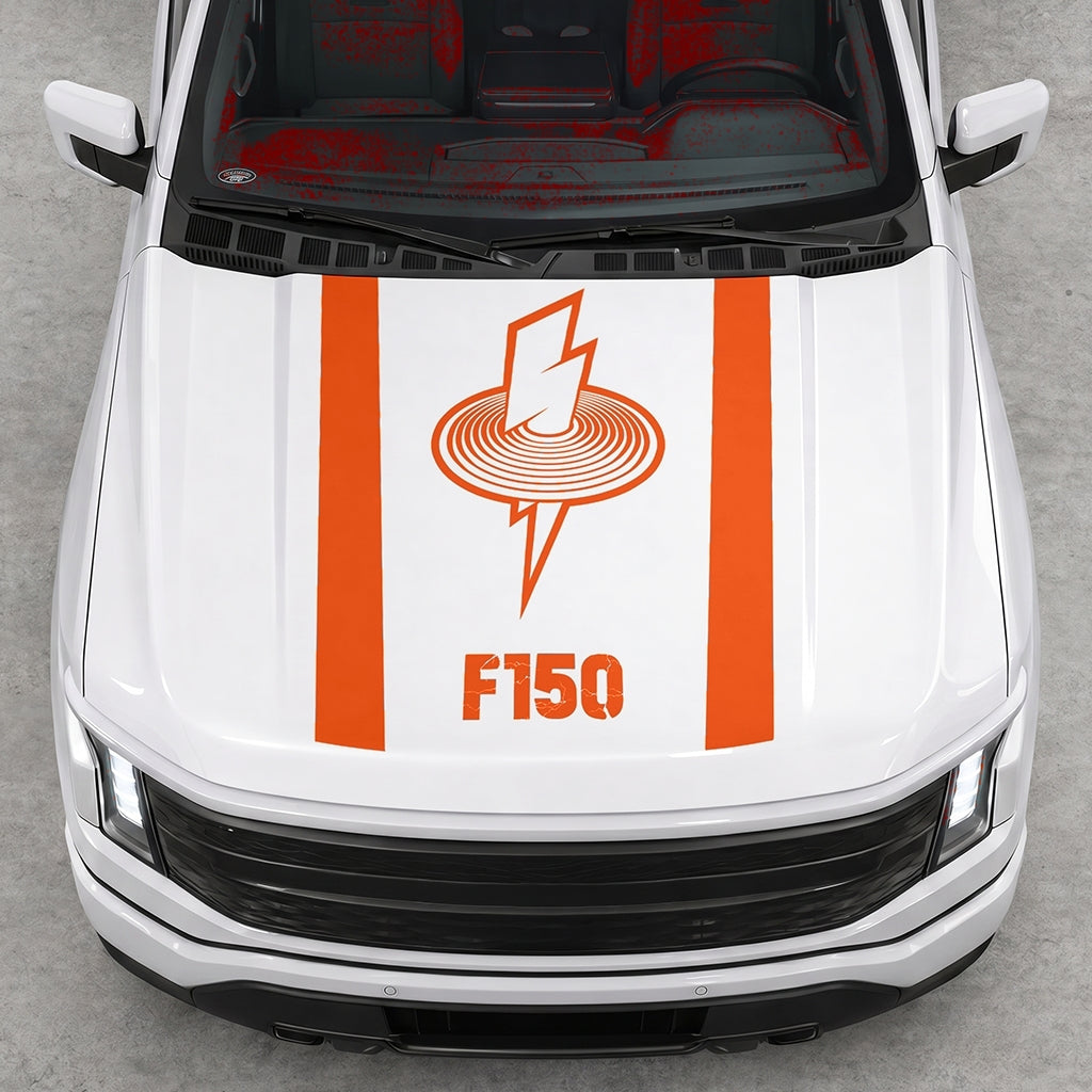 Hood Panel Decal/Sticker - Cut Magnetic Field Graphic Decal Graphic Kit - For FORD F-150 2015-2020 - Premium Vinyl