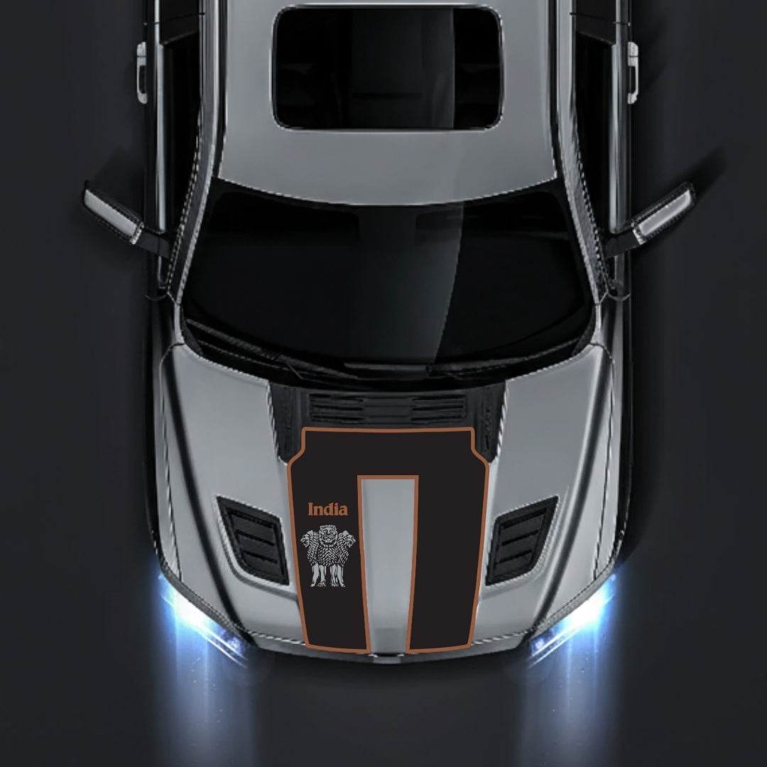 Hood Panel Decal/Sticker - India - Cut - Border Graphic Kit - For Dodge RAM 1500 2019-2025 - Premium Vinyl