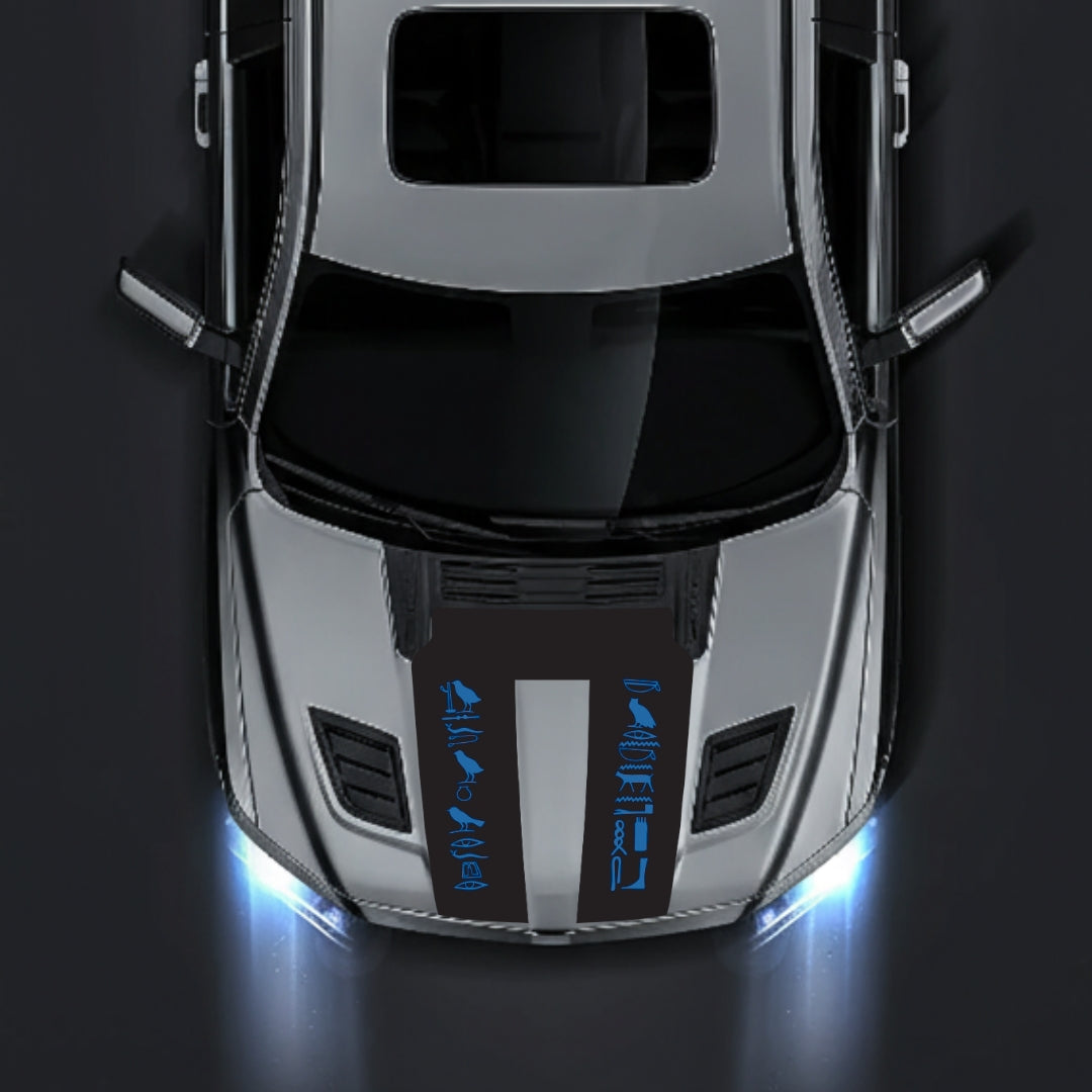 Performance Hood Panel Decal/Sticker - Egyptian Hieroglyph Graphic Kit - For Dodge RAM 1500 2019-2025 - Premium Vinyl