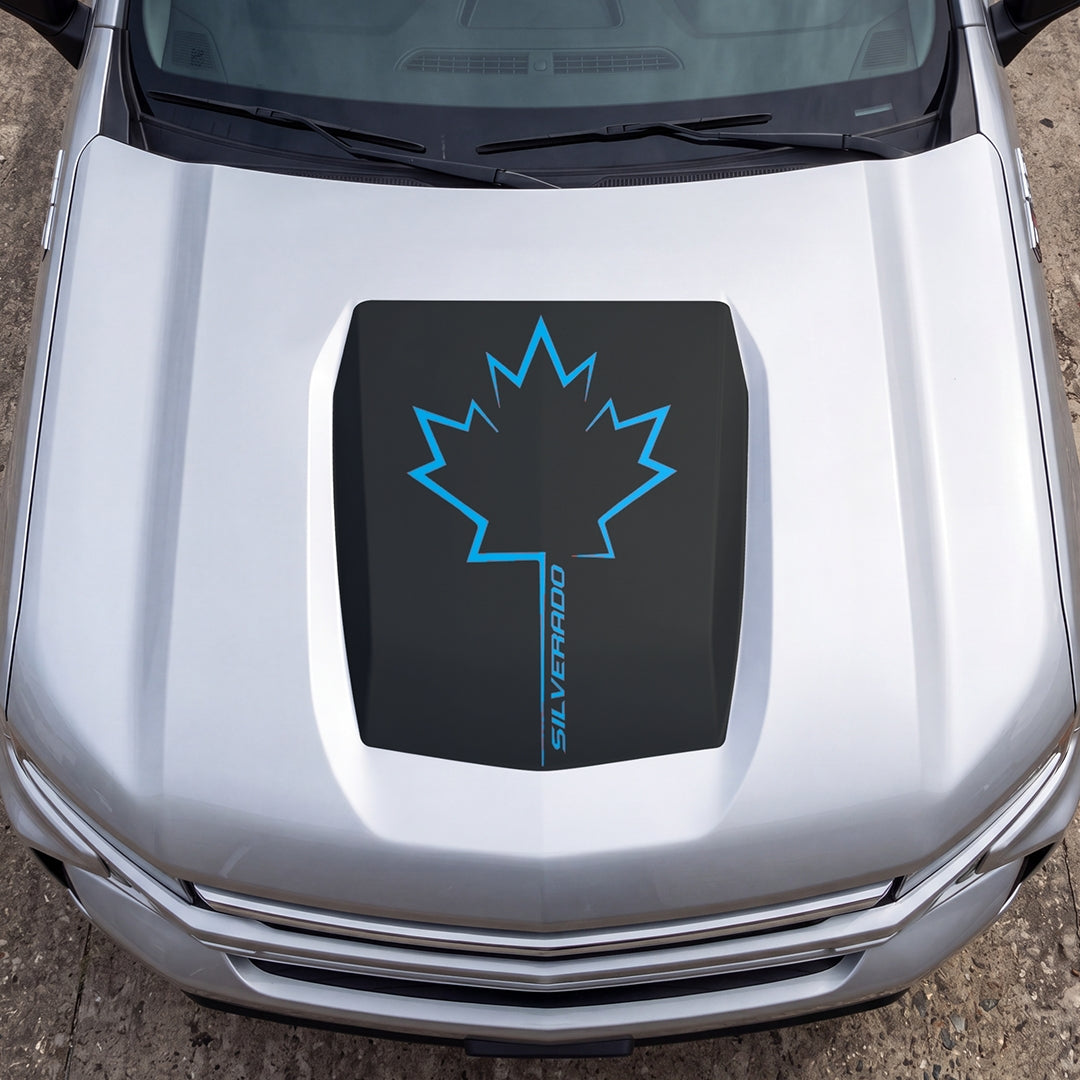 Hood Panel Decal/Sticker - Canada Maple Graphic Decal Graphic Kit - For Chevrolet Silverado 2019-2024 - Premium Vinyl