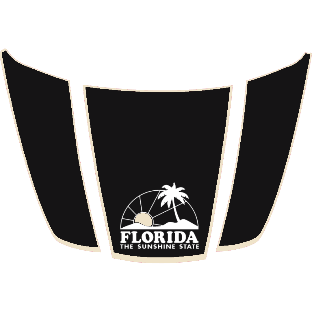 Hood Panel Decal/Sticker - Flordia - Cut - Border Graphic Kit - For Ford F-150 2020-2026 - Premium Vinyl