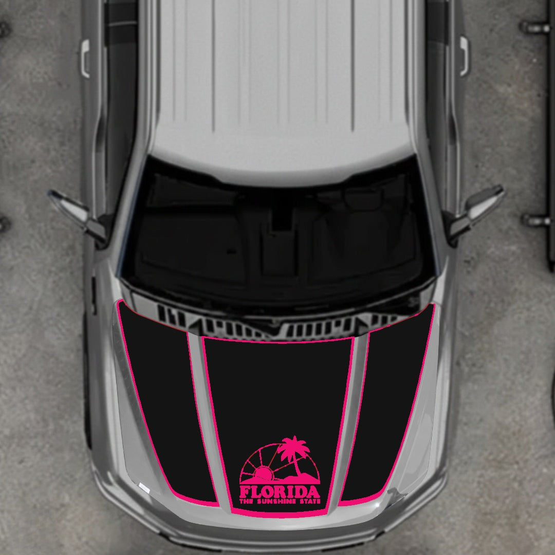 Hood Panel Decal/Sticker - Flordia - Border Graphic Kit - For Ford F-150 2020-2026 - Premium Vinyl