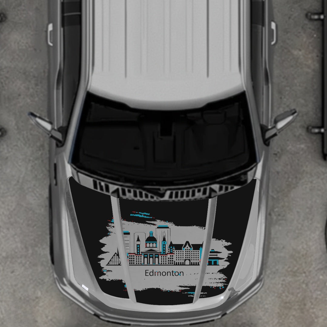 Hood Panel Decal/Sticker - Edmonton - Cut Graphic Kit - For Ford F-150 2020-2026 - Premium Vinyl