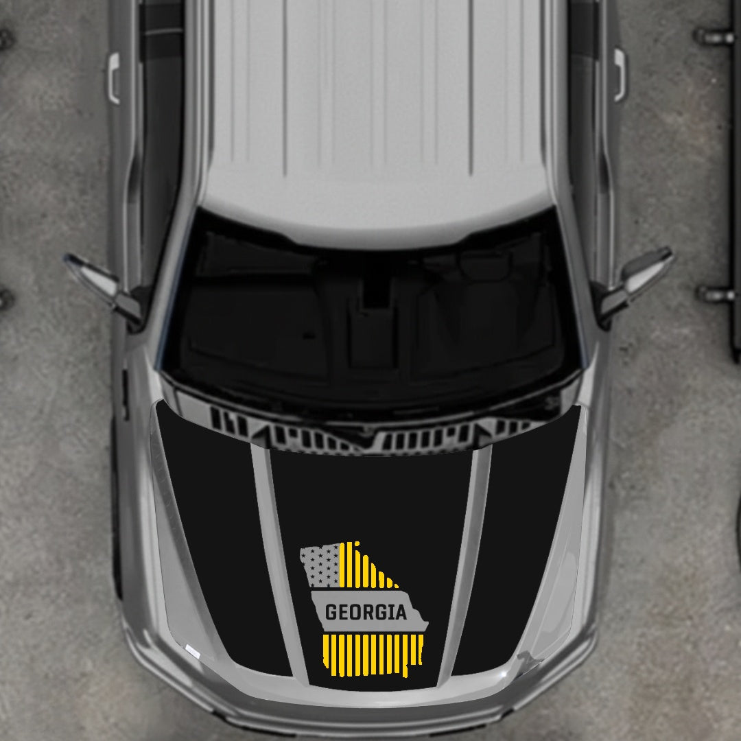 Hood Panel Decal/Sticker - Georgia - Cut Graphic Kit - For Ford F-150 2020-2026 - Premium Vinyl