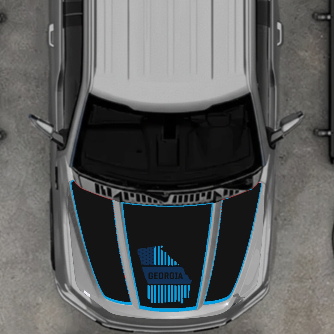 Hood Panel Decal/Sticker - Georgia - Border Graphic Kit - For Ford F-150 2020-2026 - Premium Vinyl
