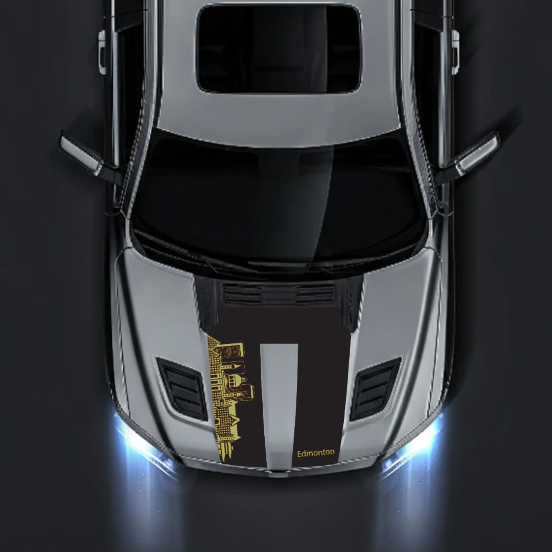 Hood Panel Decal/Sticker - Edmonton Skyline Graphic Kit - For Dodge RAM 1500 2019-2025 - Premium Vinyl