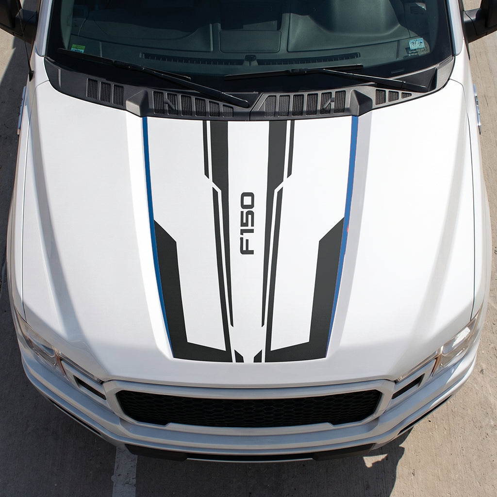 Hood Panel Decal/Sticker - Speed Graphic Decal Graphic Kit - For Ford F-150 2015-2020 - Premium Vinyl