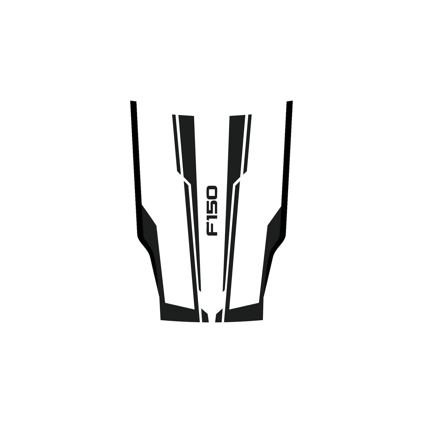 Hood Panel Decal/Sticker - Racing Stripe Hood Decal Wrap – Dual Center Track Stripes with Logo Graphic Kit - For Ford F-150 F150 2015-2020 - Premium Vinyl