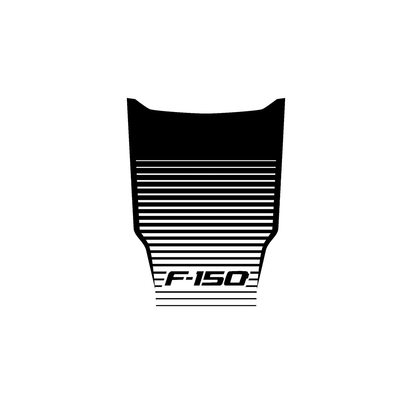 Hood Panel Decal/Sticker - Speedline Fade Hood Decal Wrap – Solid Center Shield with Horizontal Louver Stripe Grille Graphic Kit - For Ford F-150 F150 2015-2020 - Premium Vinyl