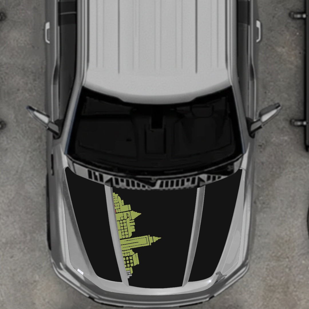 Hood Panel Decal/Sticker - Halifax Skyline Graphic Kit - For Ford F-150 2020-2026 - Premium Vinyl