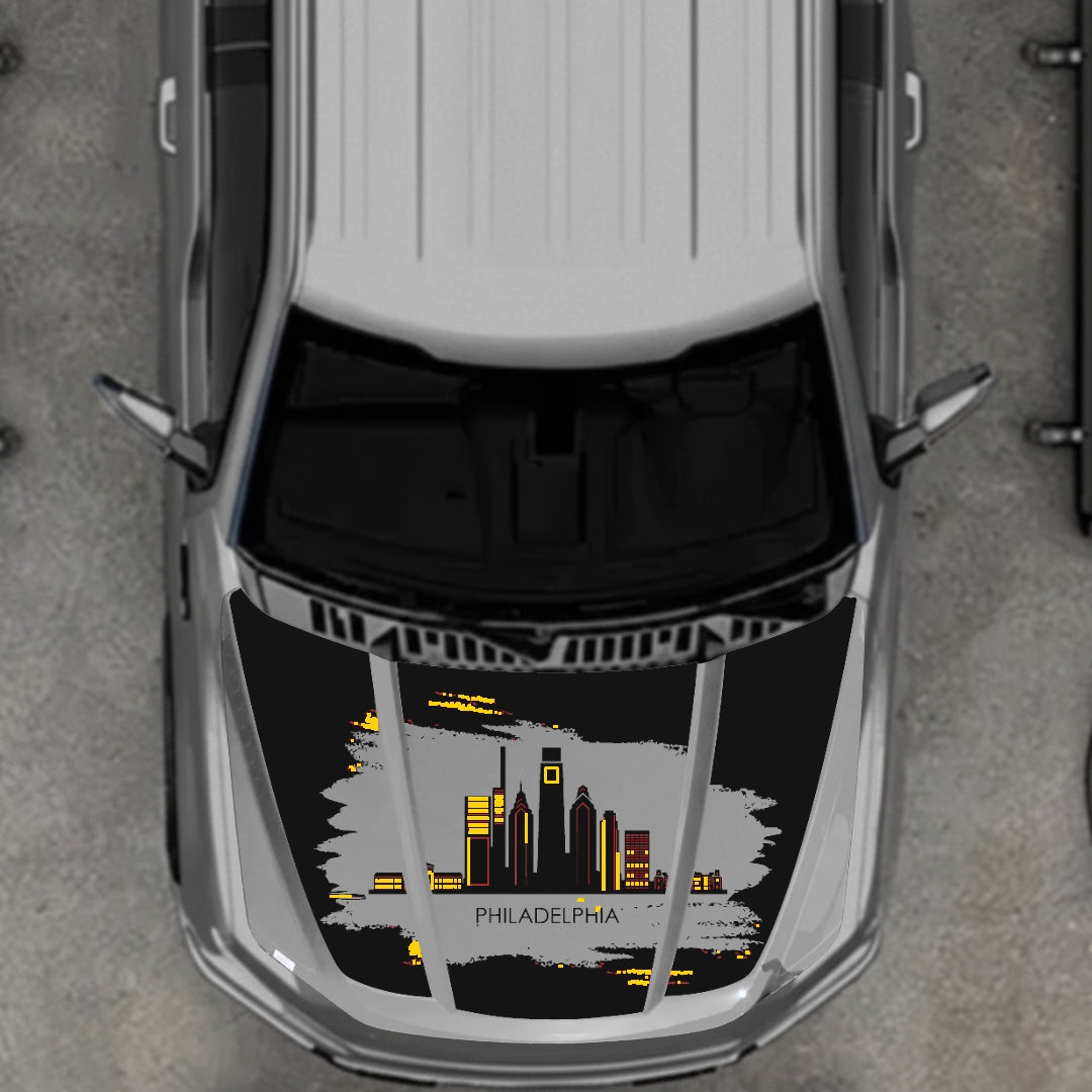 Hood Panel Decal/Sticker - Philadelphia - Cut Graphic Kit - For Ford F-150 2020-2026 - Premium Vinyl