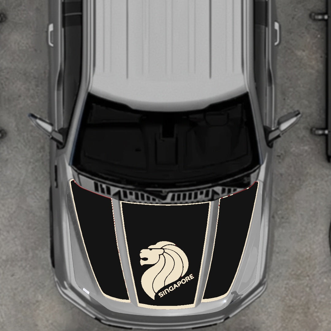 Hood Panel Decal/Sticker - Singapore - Border Graphic Kit - For Ford F-150 2020-2026 - Premium Vinyl