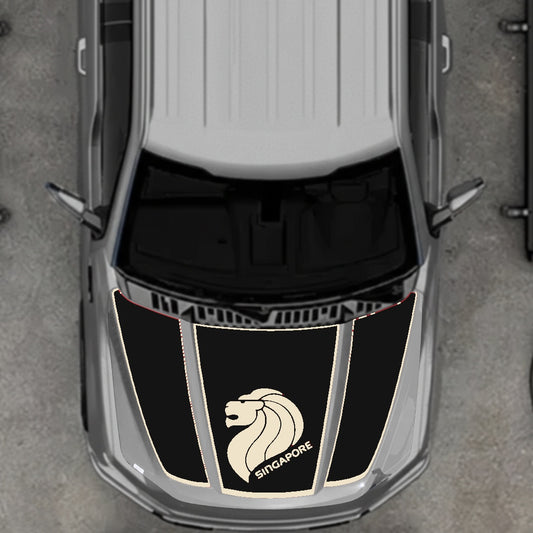 Hood Panel Decal/Sticker - Singapore - Border Graphic Kit - For Ford F-150 2020-2026 - Premium Vinyl