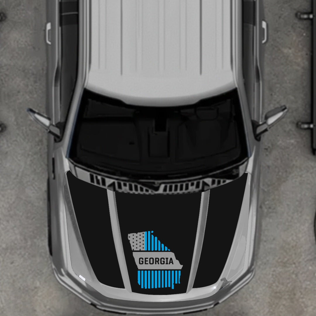 Hood Panel Decal/Sticker - Georgia - Cut Graphic Kit - For Ford F-150 2020-2026 - Premium Vinyl