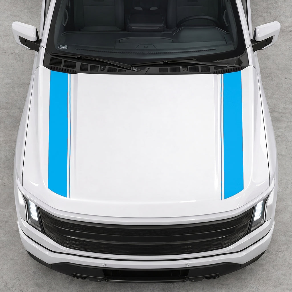 Hood Panel Decal/Sticker - Double Side Solid Graphic Decal Graphic Kit - For Ford F-150 2015-2020 - Premium Vinyl