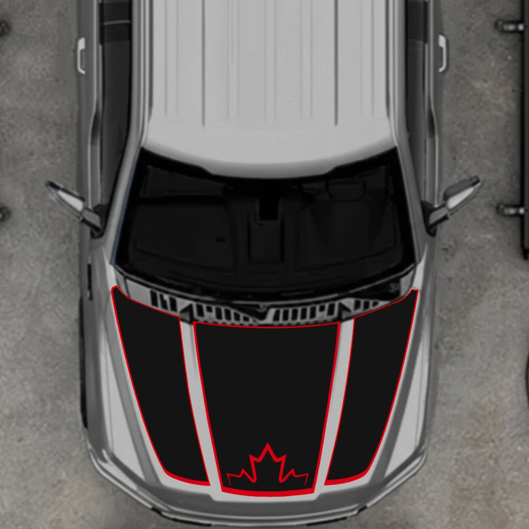 Hood Panel Decal/Sticker - Canada Style 9 Graphic Kit - For Ford F-150 2020-2026 - Premium Vinyl