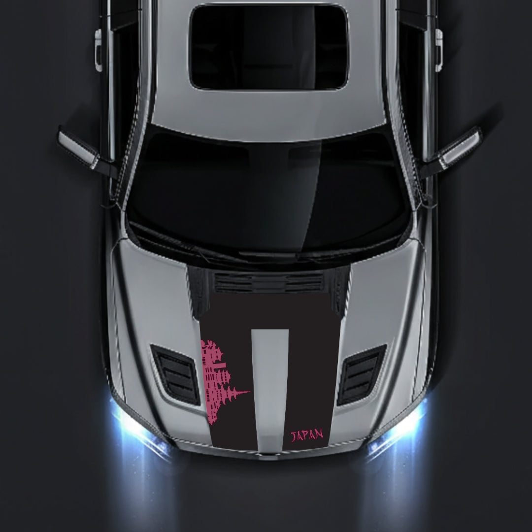 Performance Hood Panel Decal/Sticker - Japan Skyline Graphic Kit - For Dodge RAM 1500 2019-2025 - Premium Vinyl