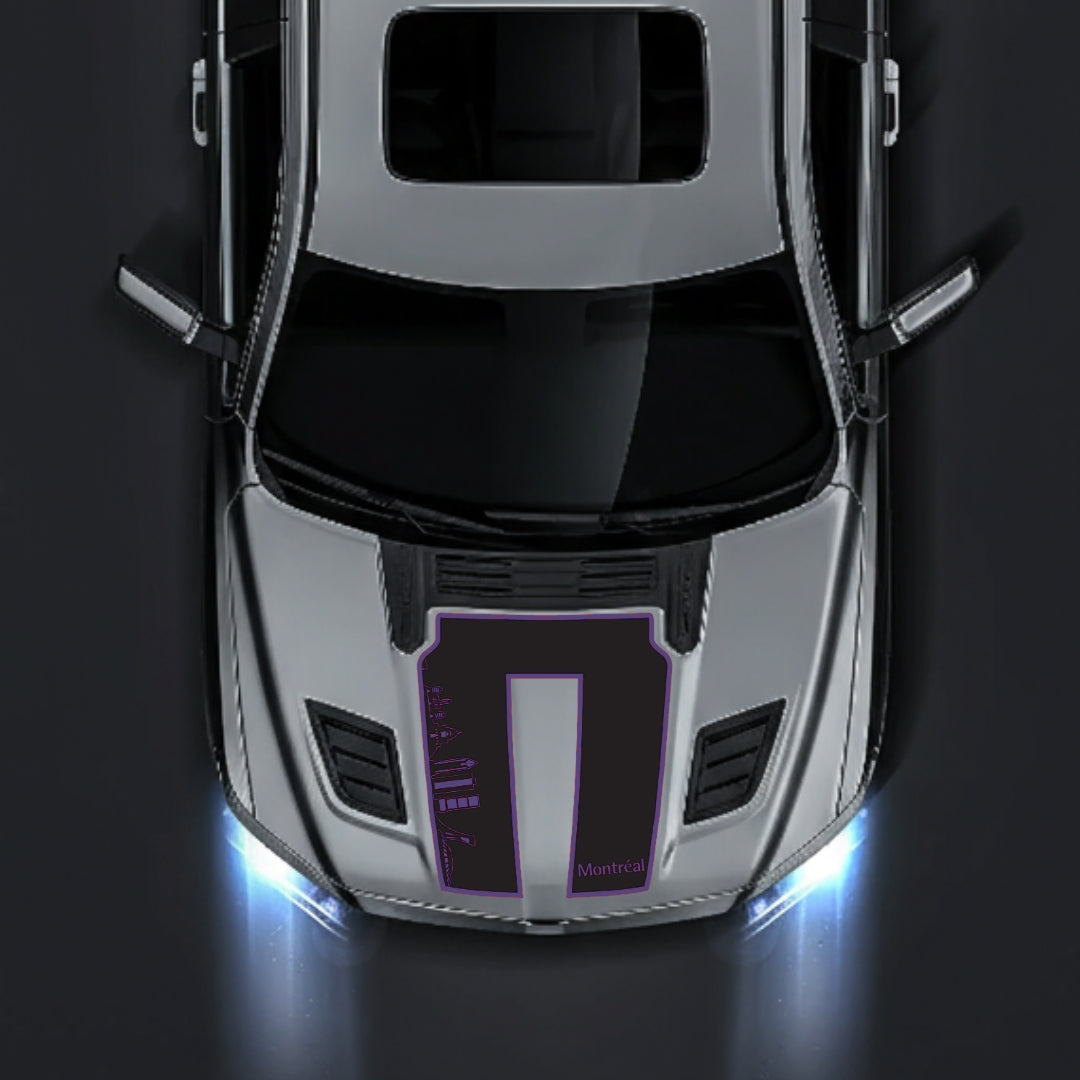 Hood Panel Decal/Sticker - Montreal Skyline - Border Graphic Kit - For Dodge RAM 1500 2019-2025 - Premium Vinyl