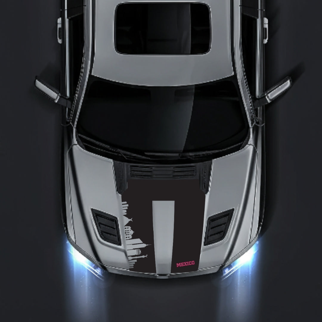 Performance Hood Panel Decal/Sticker - Mexico Skyline - Cut Graphic Kit - For Dodge RAM 1500 2019-2025 - Premium Vinyl