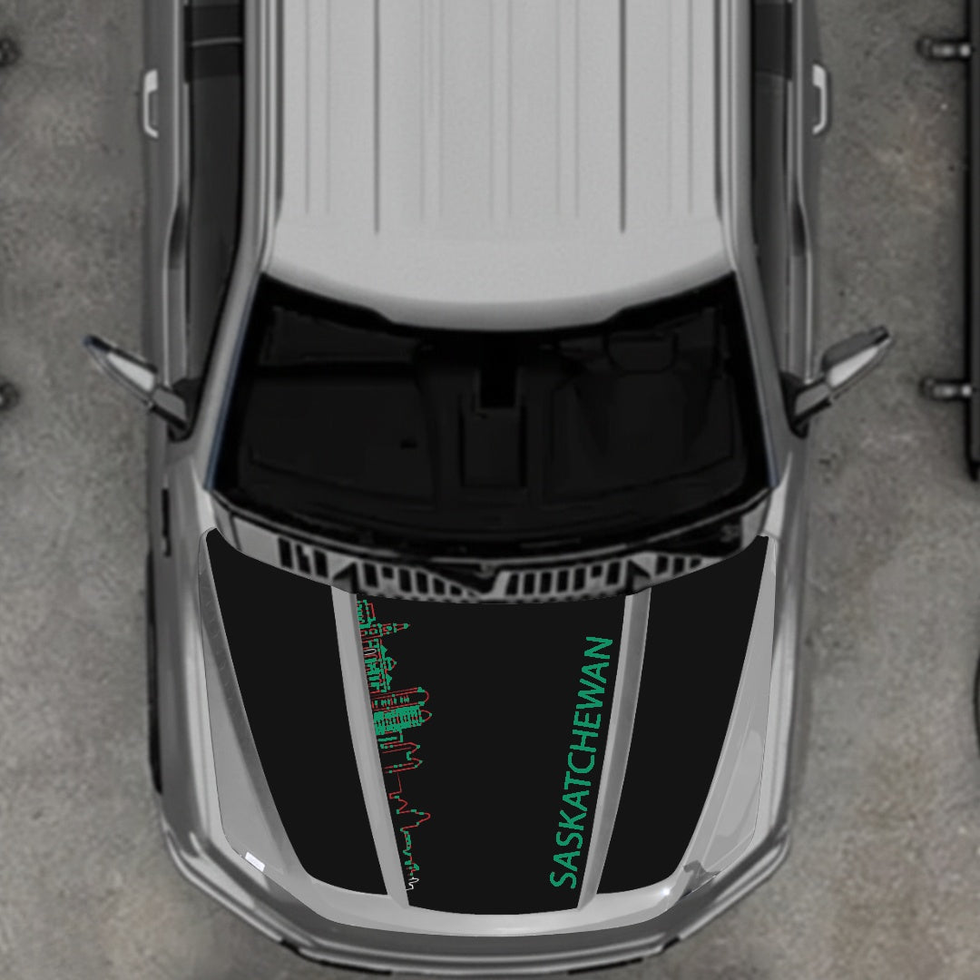 Hood Panel Decal/Sticker - Saskatchewan Skyline Graphic Kit - For Ford F-150 2020-2026 - Premium Vinyl