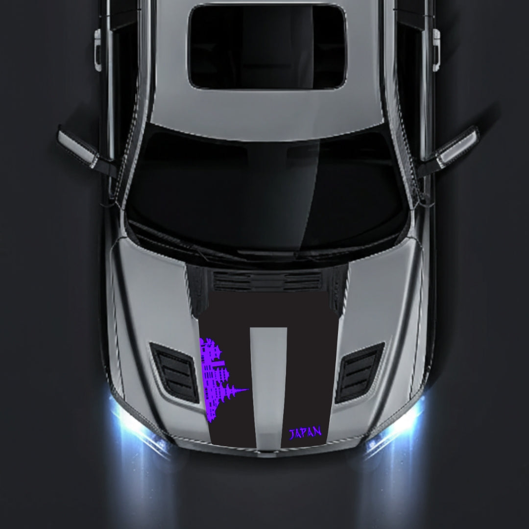 Performance Hood Panel Decal/Sticker - Japan Skyline Graphic Kit - For Dodge RAM 1500 2019-2025 - Premium Vinyl