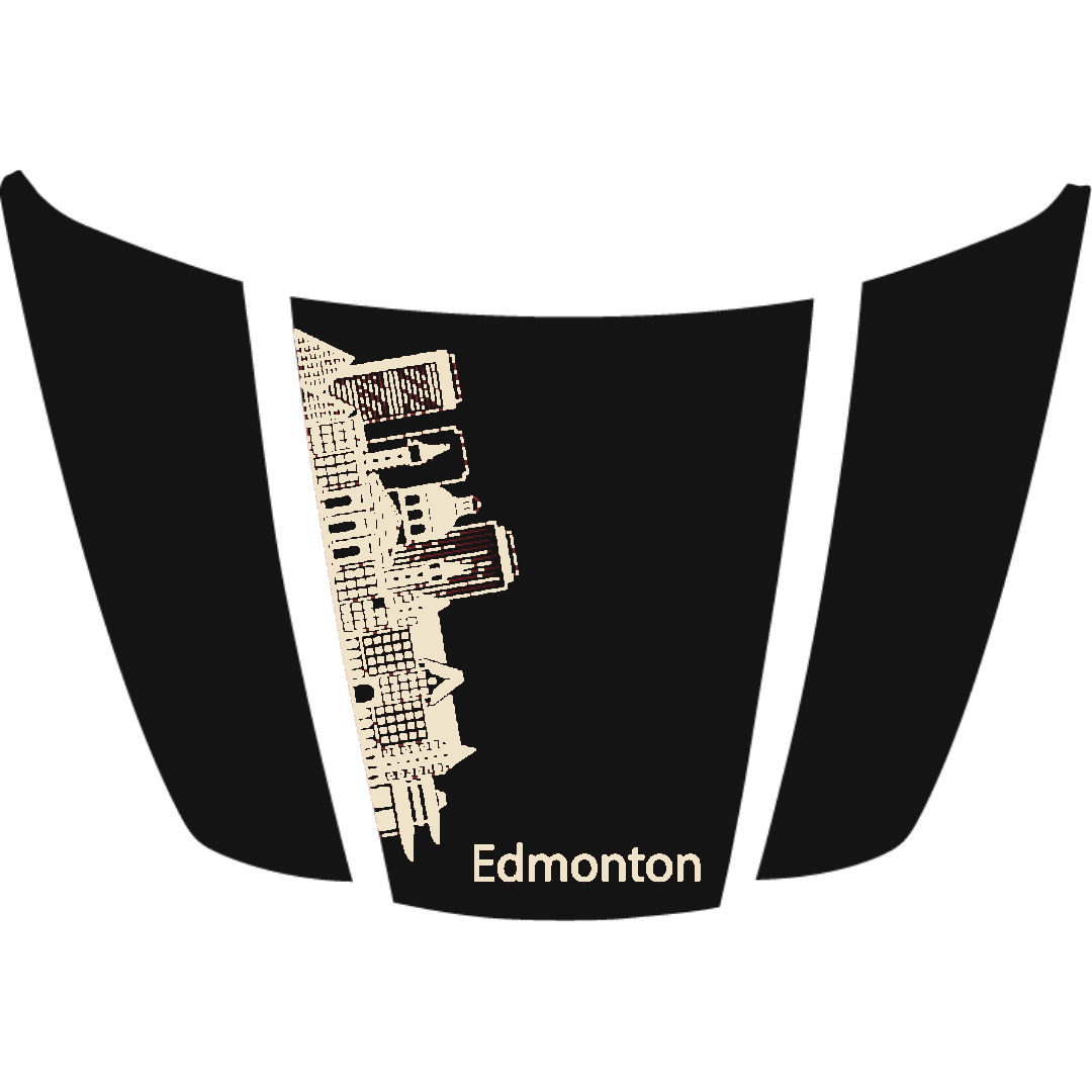 Hood Panel Decal/Sticker - Edmonton Skyline Graphic Kit - For Ford F-150 2020-2026 - Premium Vinyl
