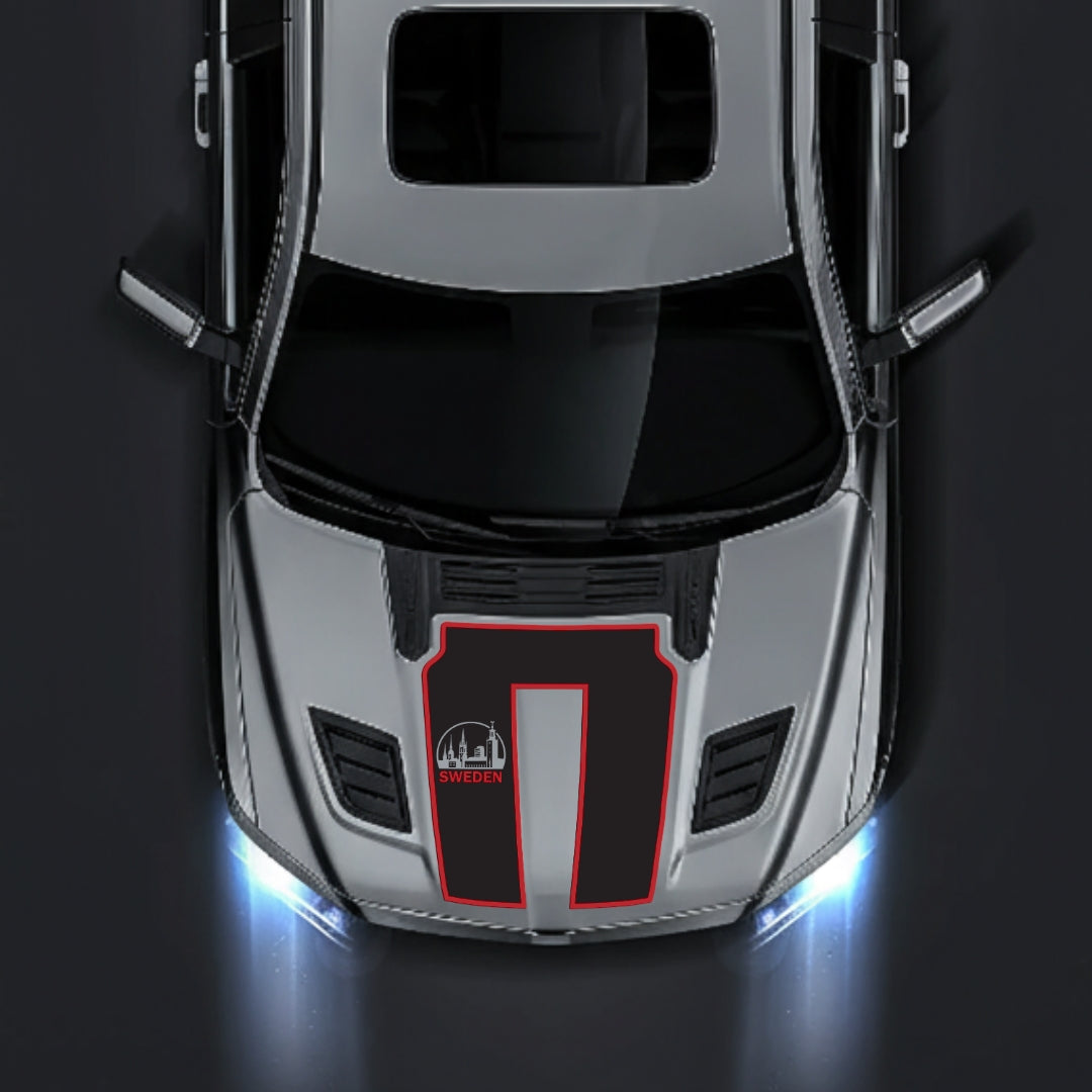 Hood Panel Decal/Sticker - Sweden - Cut - Border Graphic Kit - For Dodge RAM 1500 2019-2025 - Premium Vinyl