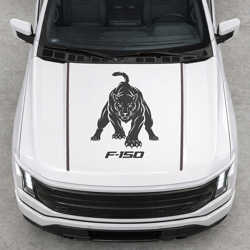 Hood Panel Decal/Sticker - Tiger Graphic Decal Graphic Kit - For Ford F-150 2015-2020 - Premium Vinyl