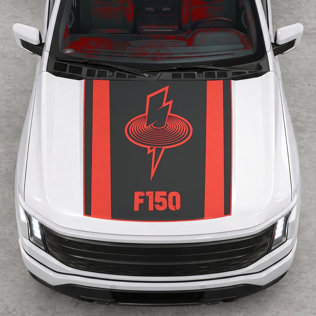 Hood Panel Decal/Sticker - Magnetic Field Graphic Decal Graphic Kit - For FORD F-150 2015-2020 - Premium Vinyl