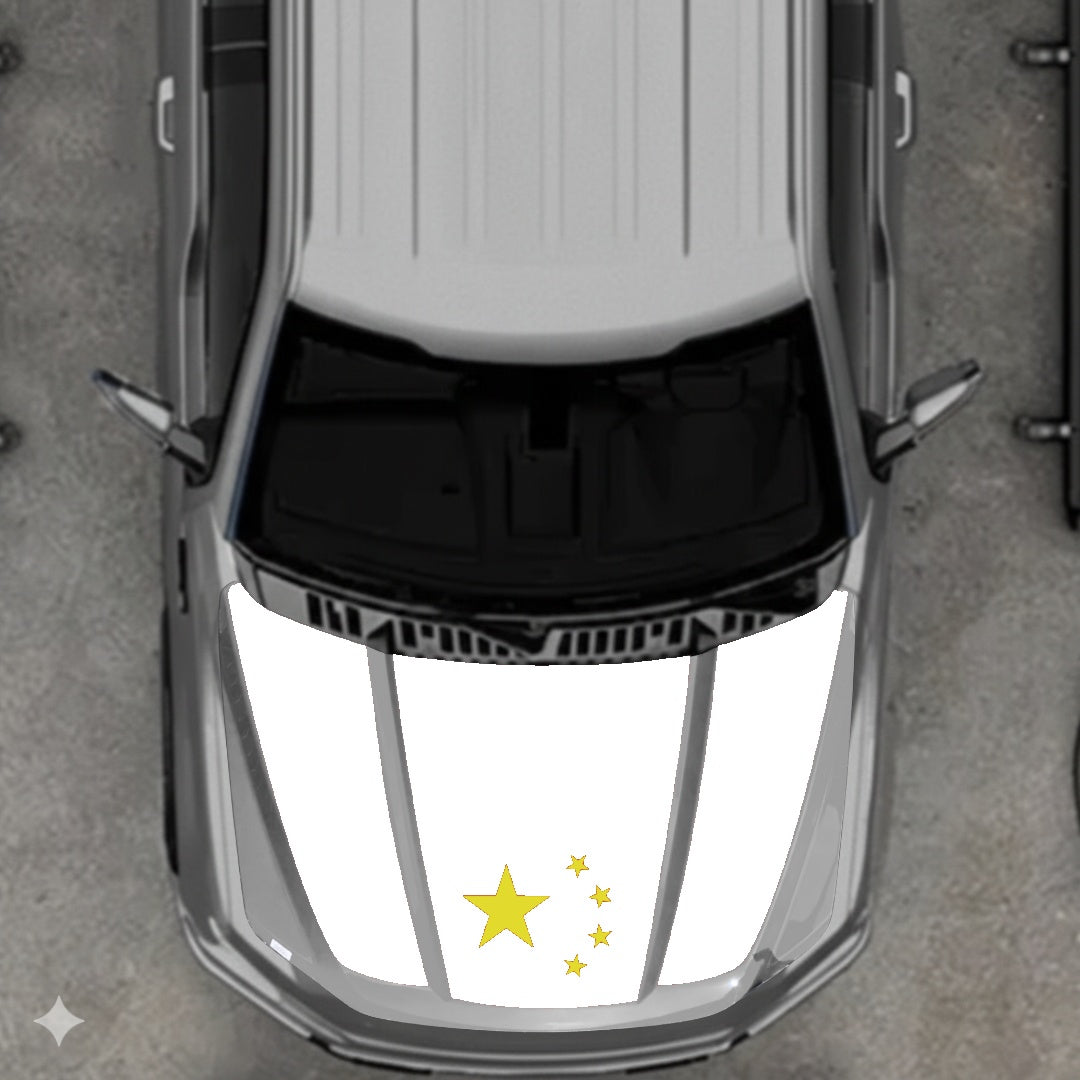 Hood Panel Decal/Sticker - China Flag Graphic Kit - For Ford F-150 2020-2026 - Premium Vinyl
