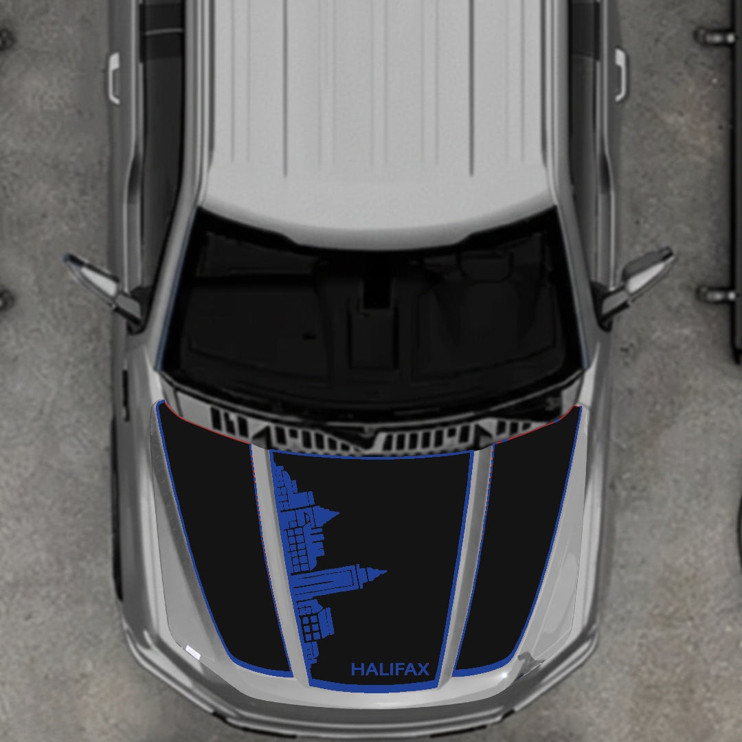 Hood Panel Decal/Sticker - Halifax Skylie - Border Graphic Kit - For Ford F-150 2020-2026 - Premium Vinyl