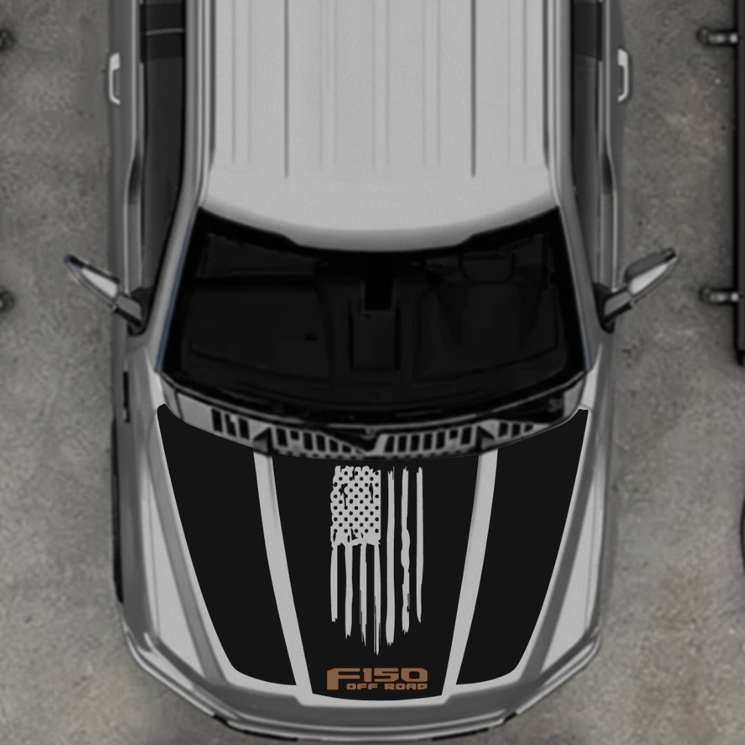 Hood Panel Decal/Sticker - USA Style 10 Graphic Kit - For Ford F-150 2020-2026 - Premium Vinyl